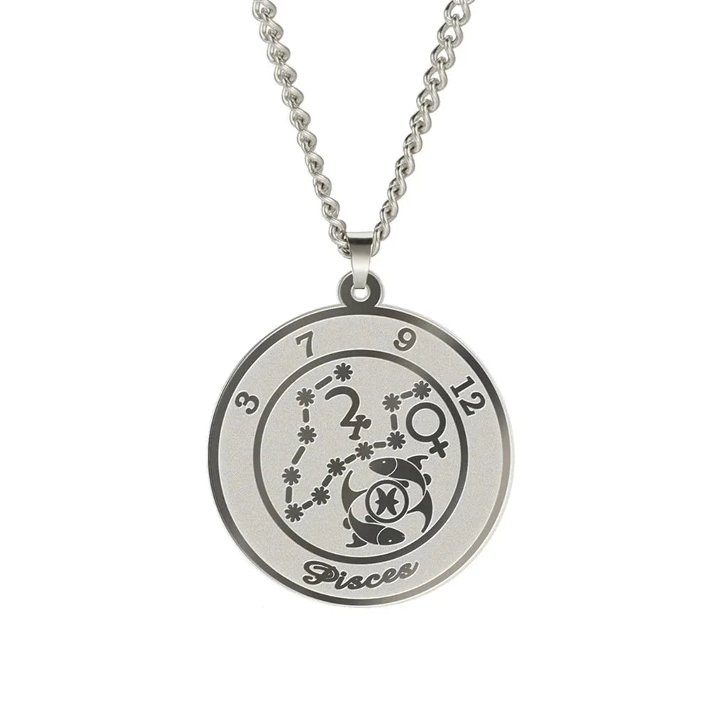 Necklace with Zodiac Sign Pendant for Men or Women