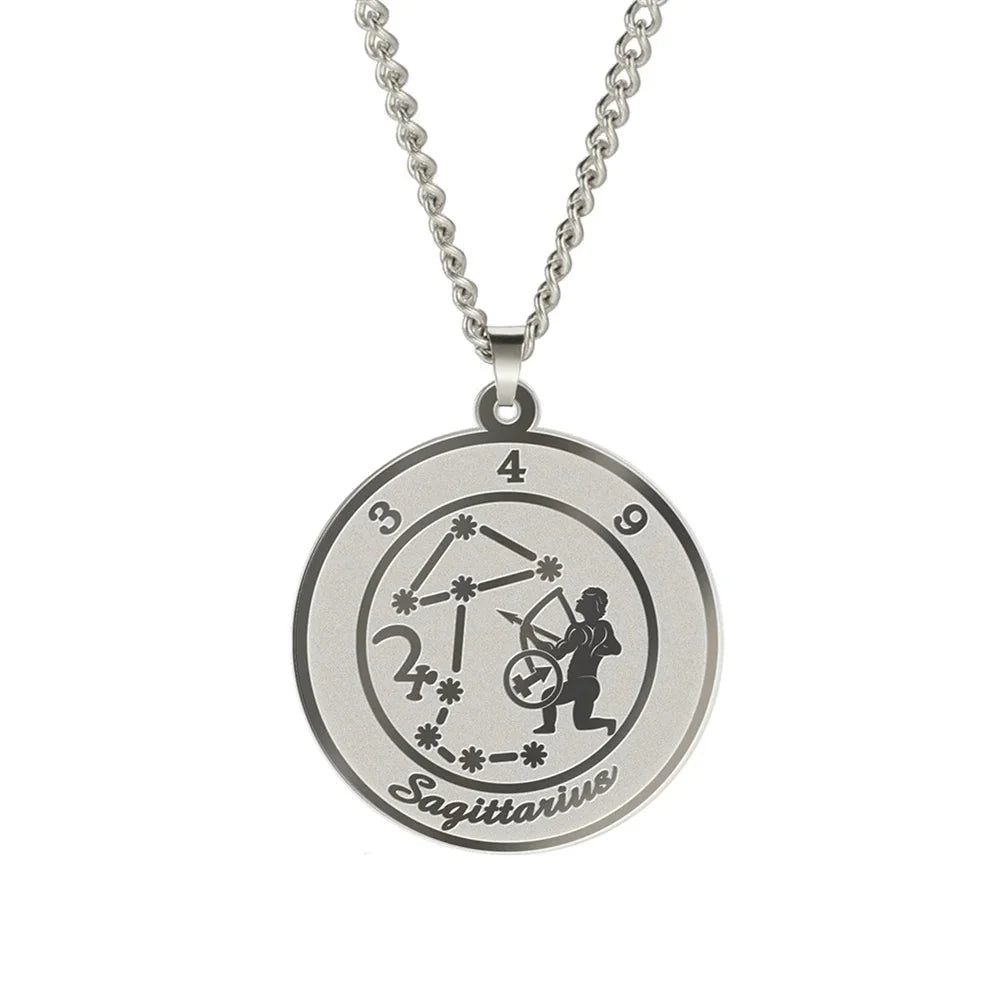 Necklace with Zodiac Sign Pendant for Men or Women