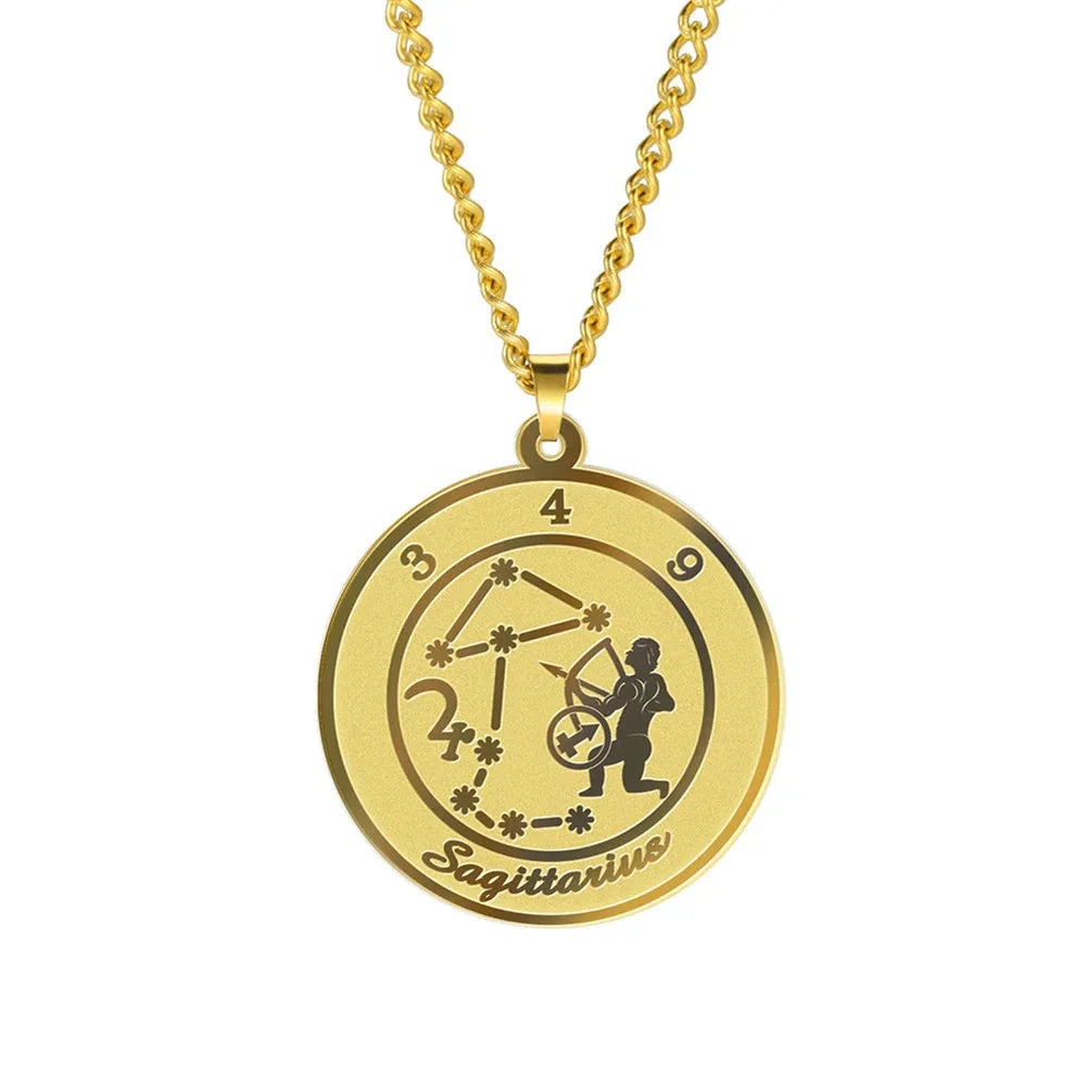 Necklace with Zodiac Sign Pendant for Men or Women