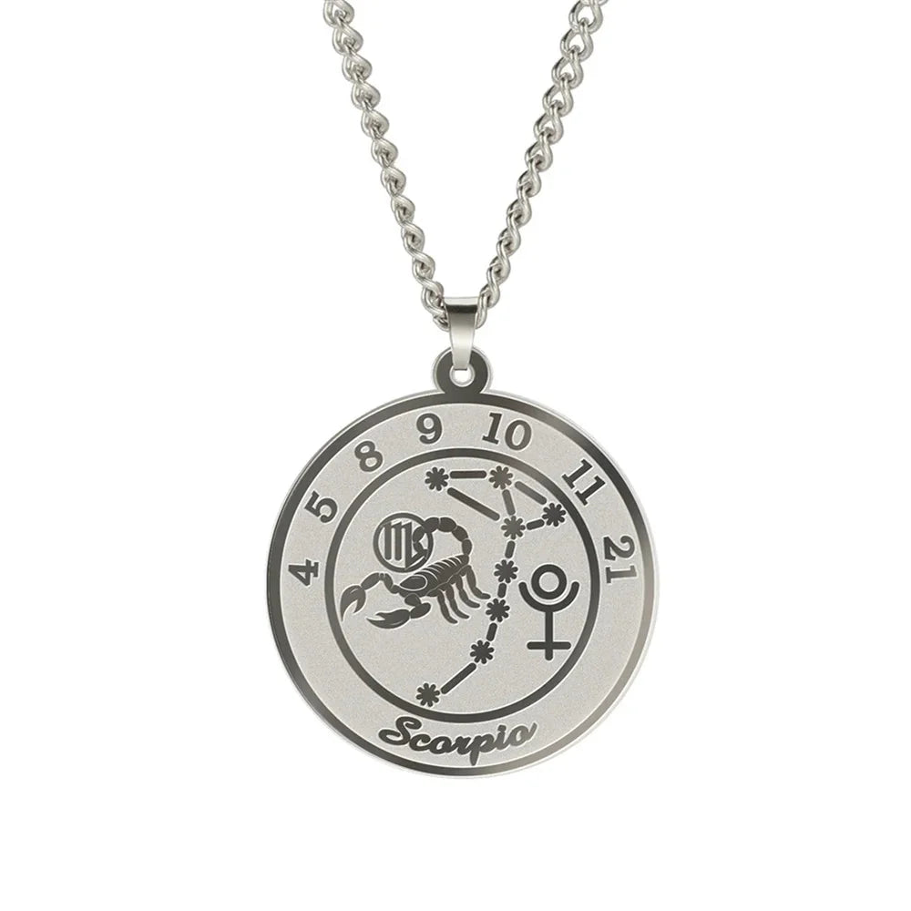 Necklace with Zodiac Sign Pendant for Men or Women