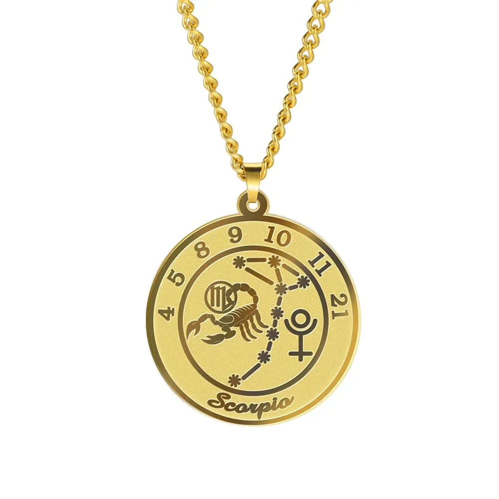Necklace with Zodiac Sign Pendant for Men or Women