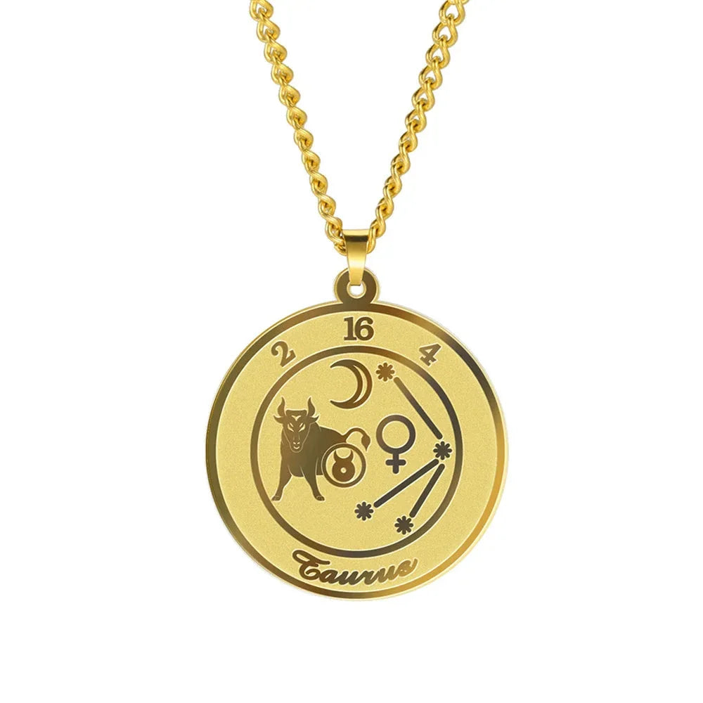 Necklace with Zodiac Sign Pendant for Men or Women