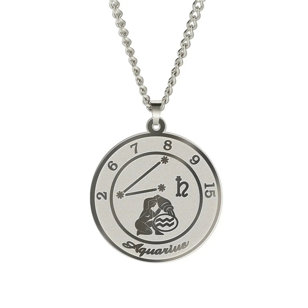 Necklace with Zodiac Sign Pendant for Men or Women