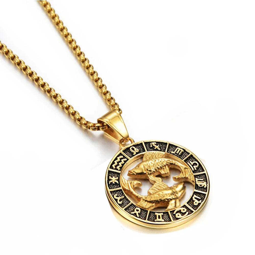 Necklace with Astrological Zodiac Sign Pendant