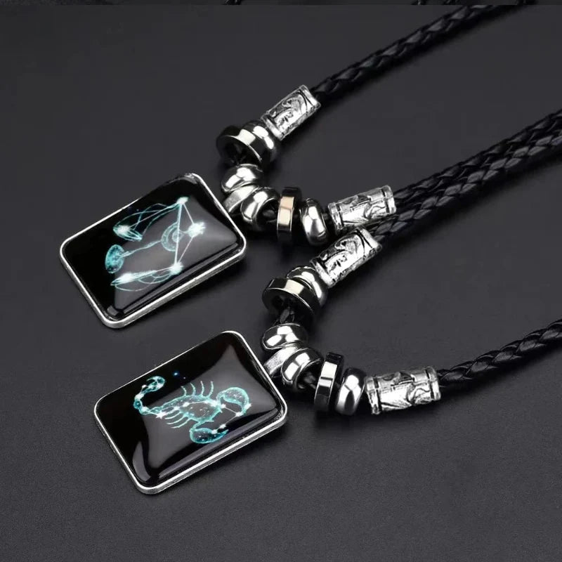 Necklace with Zodiac Sign Pendant for Men