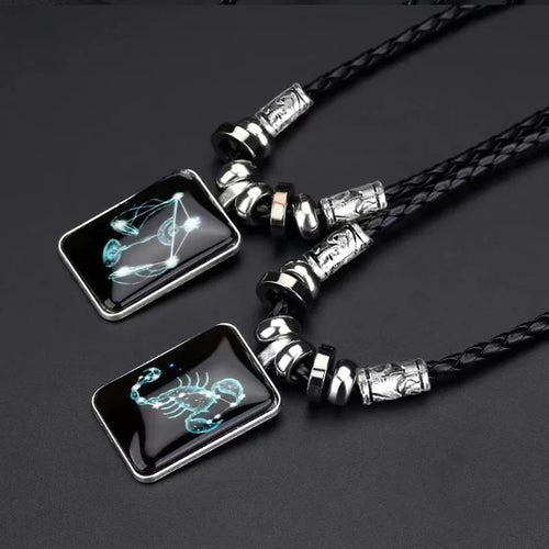 Necklace with Zodiac Sign Pendant for Men