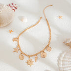 Necklace with Sun Pendant and Shells 2
