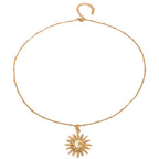 Necklace with Charming Sun and Moon Pendant
