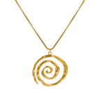 Necklace with gold spiral pendant