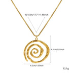 Necklace with gold spiral pendant
