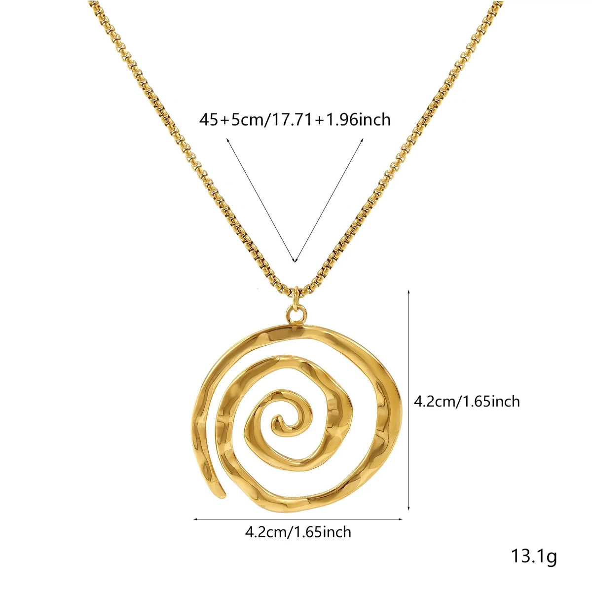 Necklace with gold spiral pendant
