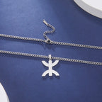 Necklace with symbolic Berber "yaz" Arabic pendant for women, silver-tone