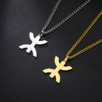 Necklace with symbolic Berber "yaz" Arabic pendant for women, gold-tone