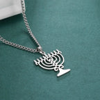 Necklace with symbolic Jewish Menorah pendant