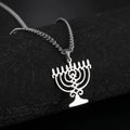 Necklace with symbolic Jewish Menorah pendant