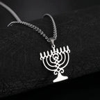 Necklace with symbolic Jewish Menorah pendant