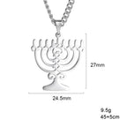 Necklace with symbolic Jewish Menorah pendant