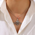 Necklace with Rhinestone Skull Pendant