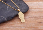 Necklace With Tongue Pendant Blue Eye And Zircon