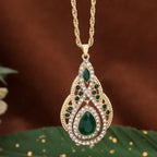 Traditional pendant necklace for Arabic women in green