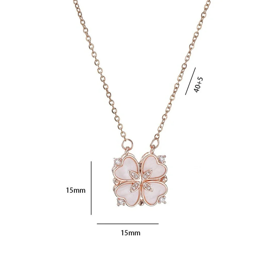 Choker Necklace with Four-Leaf Clover Lucky Pendant