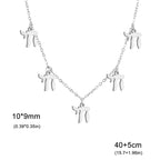 Necklace with Hebrew Chai letter pendants, Jewish, silver