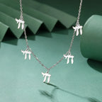 Necklace with Hebrew Chai letter pendants, Jewish, silver