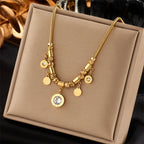 Necklace with Zircon Pendants
