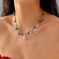 Necklace with Snowflake and Christmas Ball Pendants