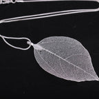 Bohemian Leaf Pendant Silver Necklace