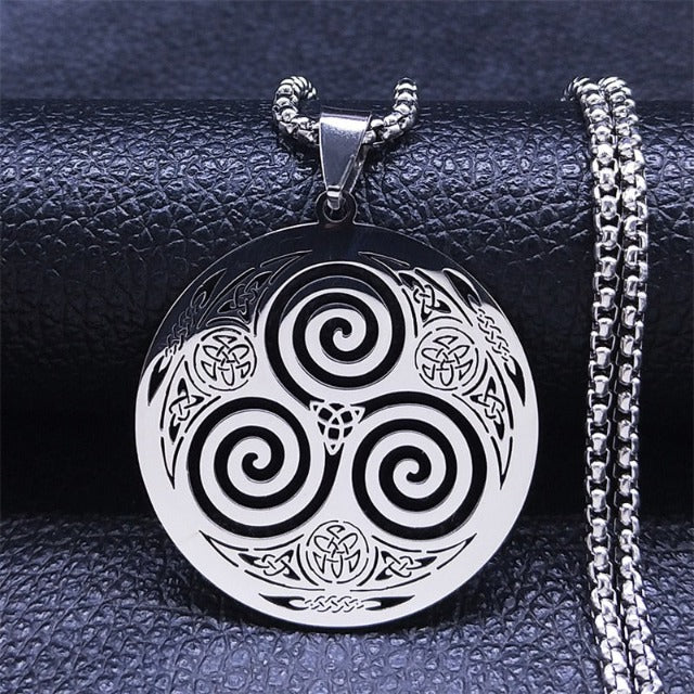 Celtic Necklace Viking Triskel Pendant Men Women Nordic silver