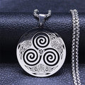 Celtic Necklace Viking Triskel Pendant Men Women Nordic silver