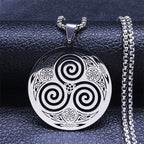 Celtic Necklace Viking Triskel Pendant Men Women Nordic silver
