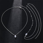 Back Chain Wedding Necklace with Silver Diamonds