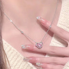 Shiny Heart Necklace for Women in Genuine Silver