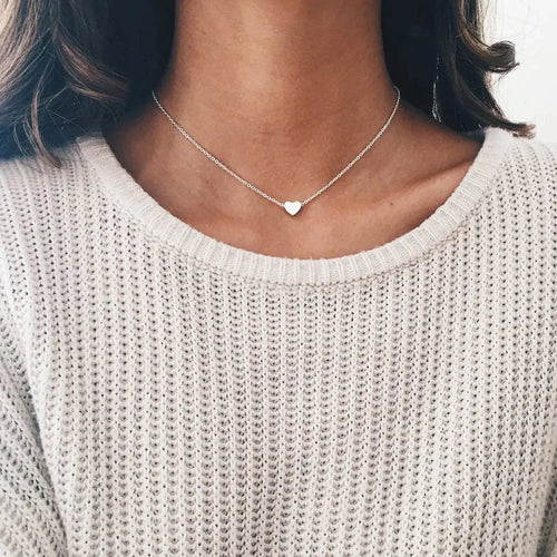 Women's Silver Heart Pendant Necklace