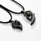 Separable Heart Necklace for Couple black