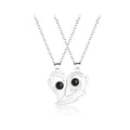 Separable Heart Necklace for Couple silver