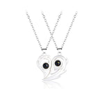 Separable Heart Necklace for Couple silver