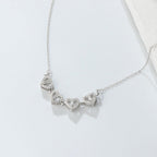 Four-Leaf Clover Heart Necklace Lucky Pendant silver