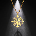 Compass Necklace Pendant Compass Rose Gold