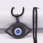 Necklace Against the Evil Eye Blue Greek Turkish Matiasma Mataki Black Pendant