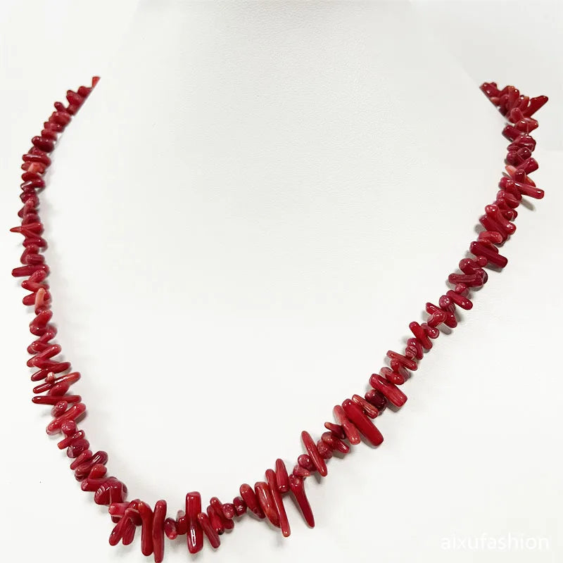Red coral necklace for women
