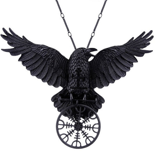 Odin's Raven Necklace Celtic Viking Pendant Men Women Nordic