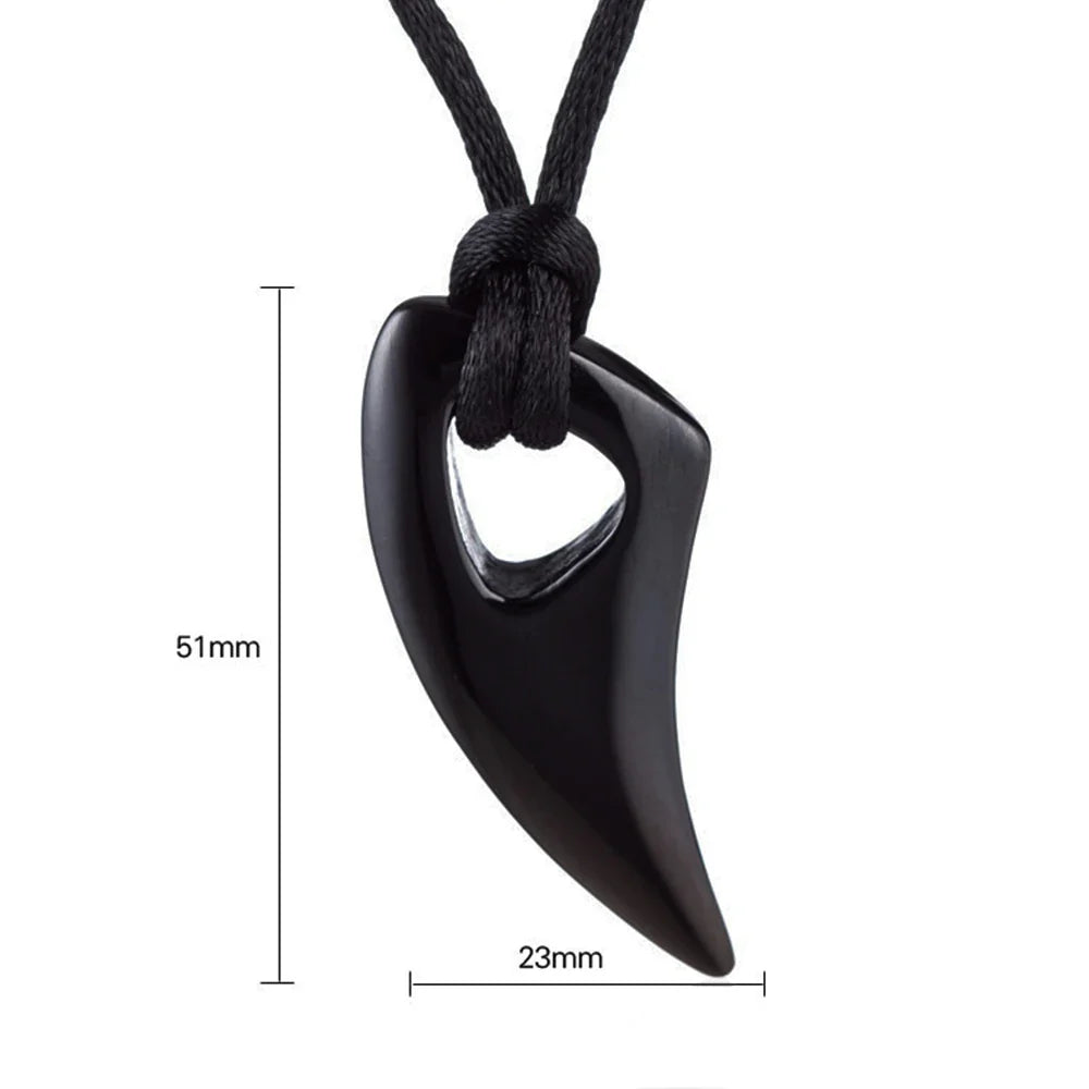 Cord necklace with shark tooth pendant
