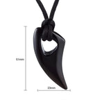 Cord necklace with shark tooth pendant