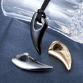 Cord necklace with black shark tooth pendant