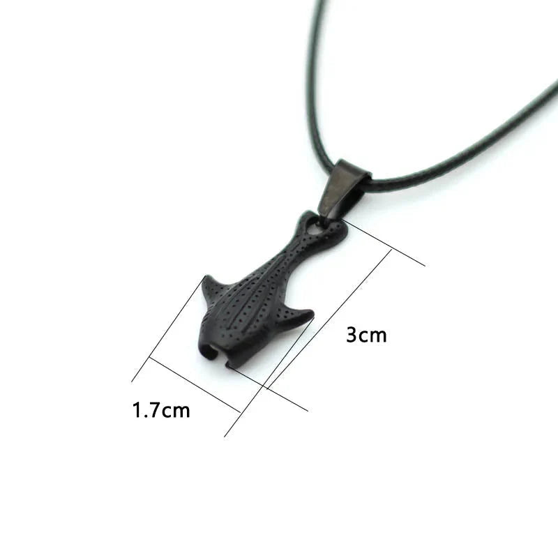 Shark pendant cord necklace