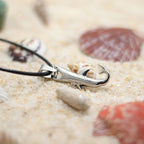 Silver shark pendant cord necklace