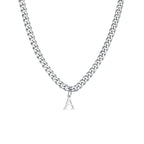 Men's necklace with personalized initial pendant a